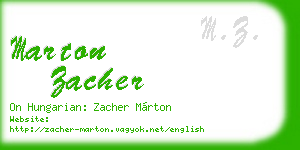 marton zacher business card