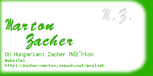 marton zacher business card